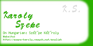 karoly szepe business card